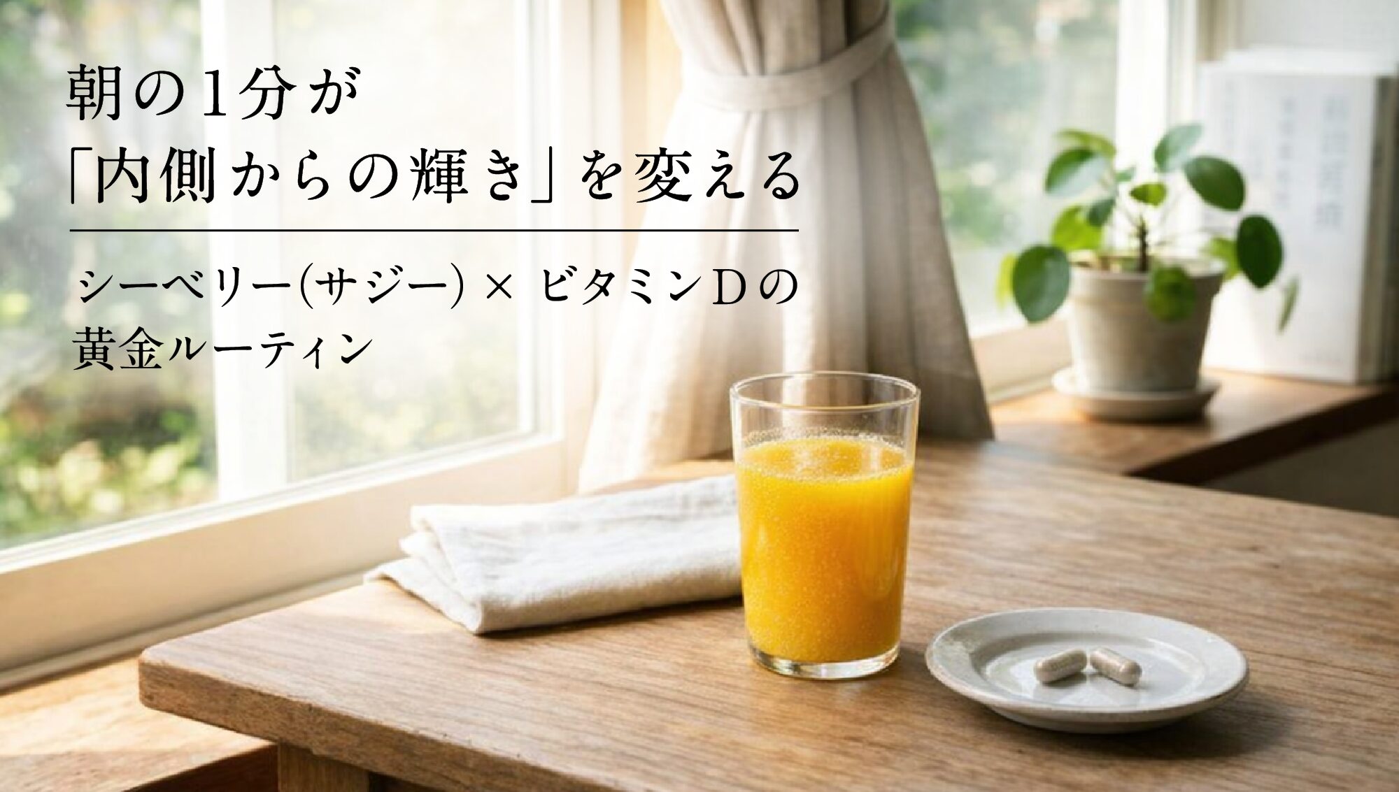 【 期間限定クーポン配布中 】朝の1分が「内側からの輝き」を変える　シーベリー（サジー）×ビタミンDの黄金ルーティン